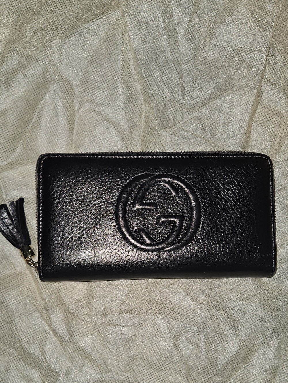 Gucci Double G Zip Wallet with Tassel
